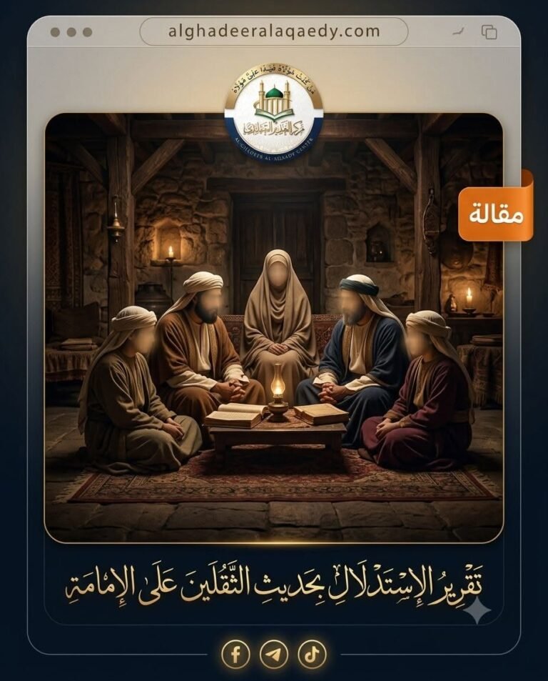 تَقْرِيرُ الِاسْتِدْلَالِ بِحَدِيثِ الثَّقَلَيْنِ عَلَى الإِمَامَةِ